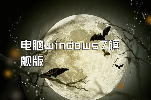 电脑windows7旗舰版