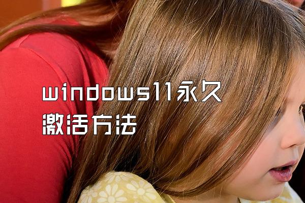 windows11永久激活方法