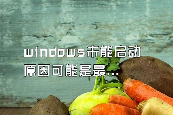 windows未能启动原因可能是最近更改了硬件或软件蓝屏