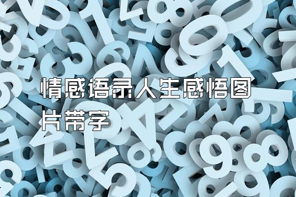 情感语录人生感悟图片带字