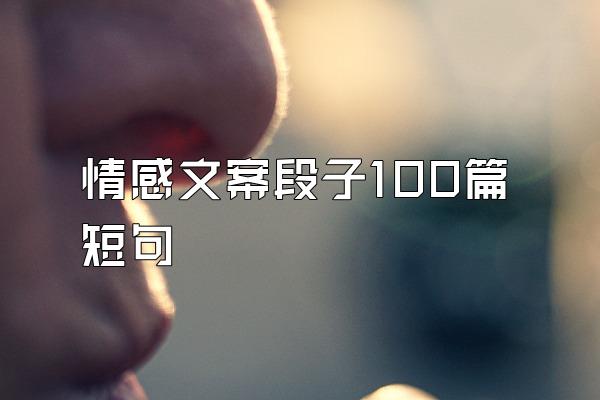 情感文案段子100篇短句