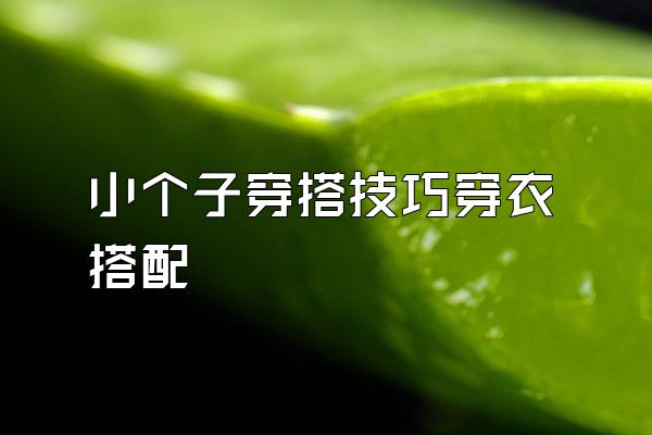 小个子穿搭技巧穿衣搭配